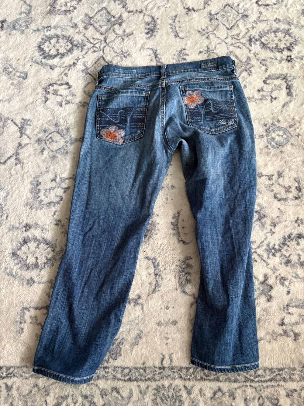 Citizens Of Humanity Straight Leg Blue Jeans with Embroidered Back Pockets